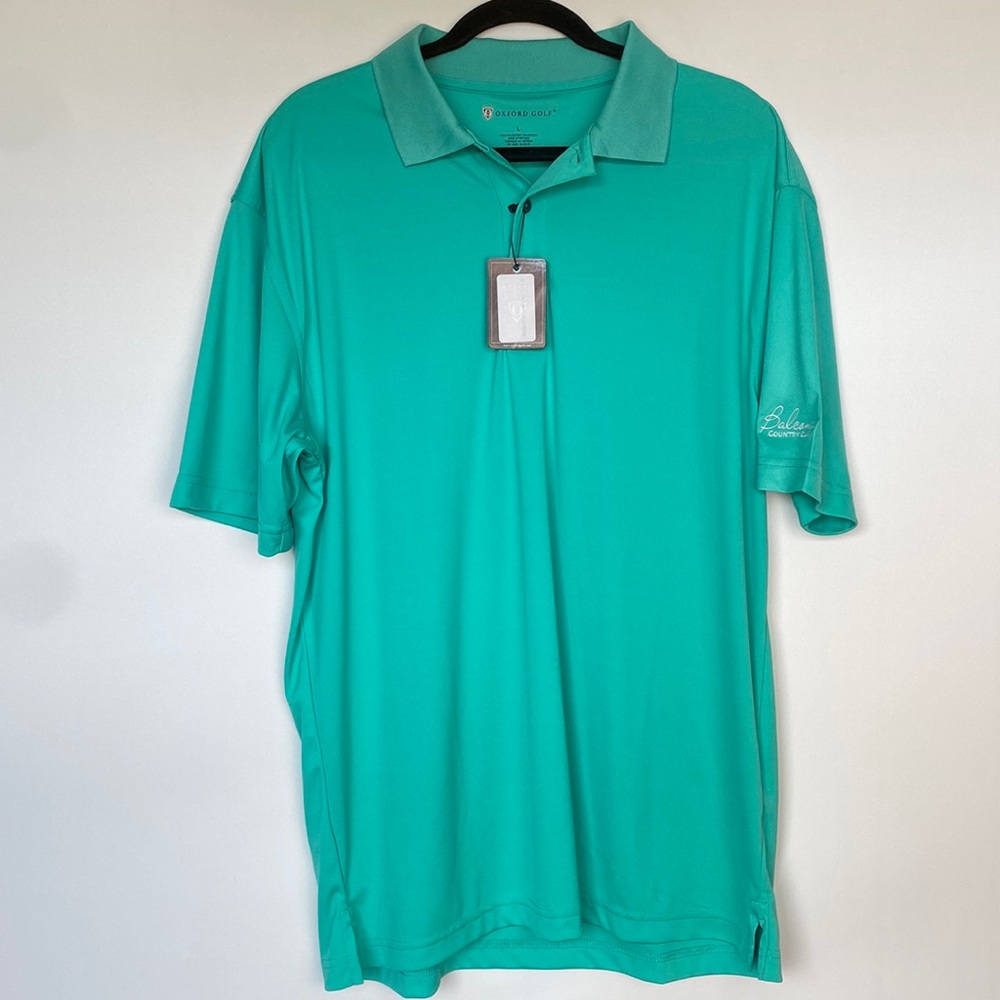 Oxford Golf Men’s Aqua Polo Shirt Size Large